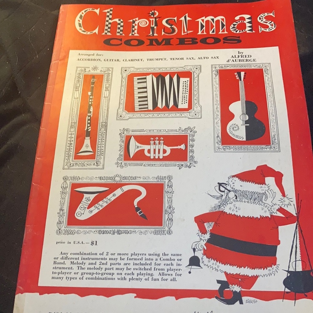 Christmas combo’s vintage music book